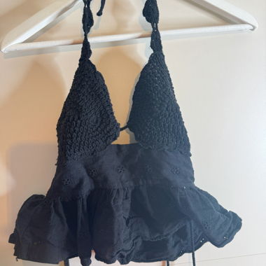 Top con schiena scoperta nero
