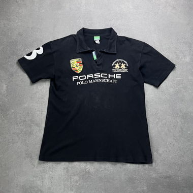 Chemise polo La Martina vintage noire M Porsche
