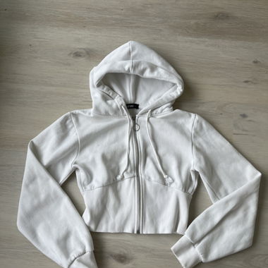 Weisses Zip-Hoodie