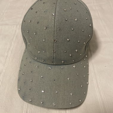 Glitzer Baseballcap grau