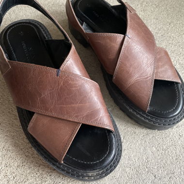 Sandalen (Echtleder braun, Gr. 6/39)