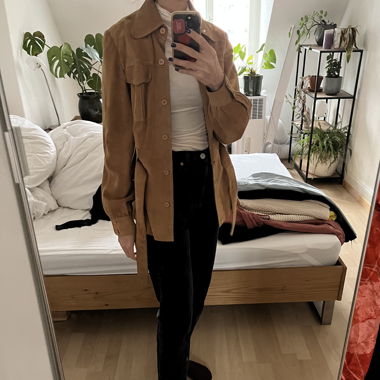 Vintage brown leather jacket made in France