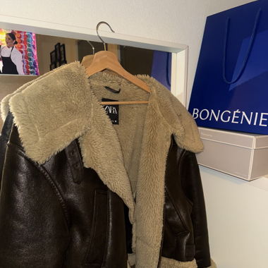 Veste cuire fourrure zara