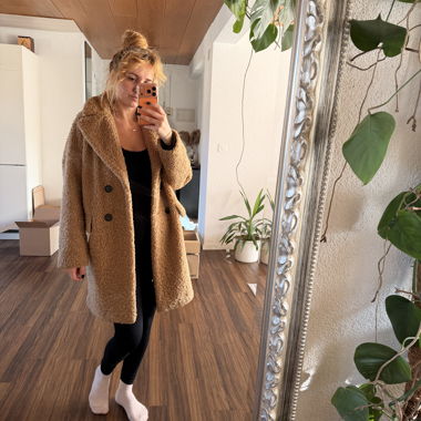 Cappotto in tessuto teddy