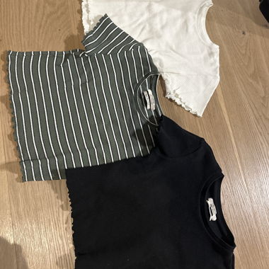 Lot de 3 t-shirts courts dévoilant le ventre