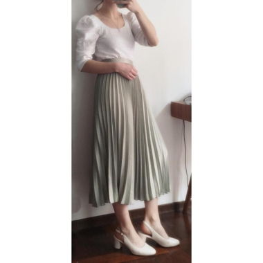 Plissierter Satin-Jupe