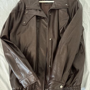 Brown Bershka Faux Leather Jacket