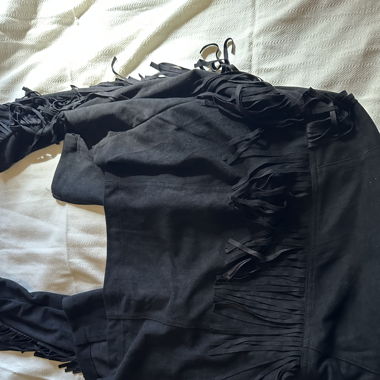 Kurze Kunst Wildlederjacke mit Fransen