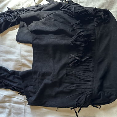 Kurze Kunst Wildlederjacke mit Fransen