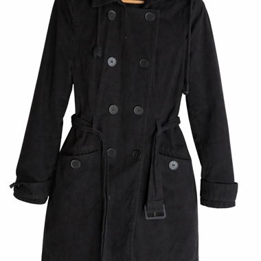 Cappotto nero con cintura