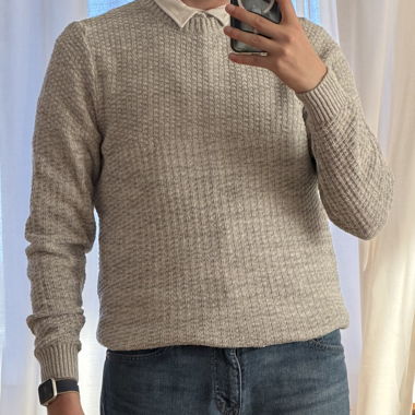 Pull gris en maille