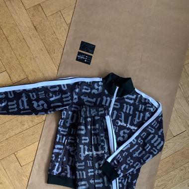 Palm Angels Grey / Black Logo Hologram Tracksuit