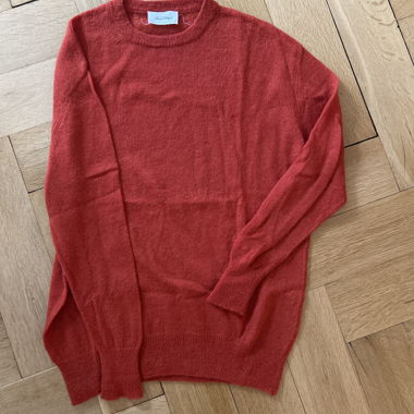 Pull femme rouge brique