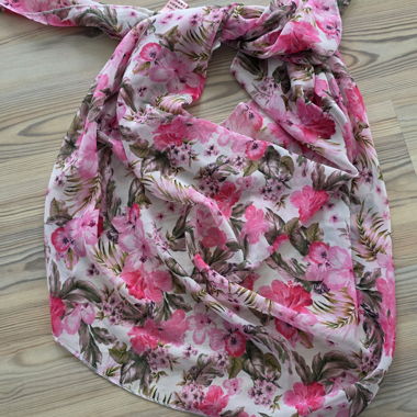 Pareô corto floreale rosa