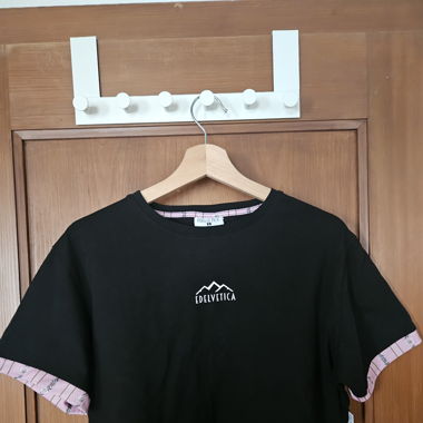 Crop T-Shirt Edelvetica schwarz