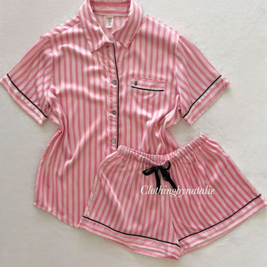 Set di pigiama a righe VS Pink Taglia S