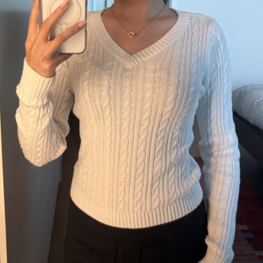 Pull en maille Hollister XS - Blanc