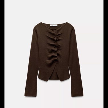 Zara Brown Knit Cardigan