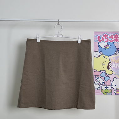 new taupe a line mini skirt