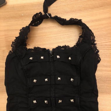 ADERLASS Denim Halter Top Gothic Style Gr. S 