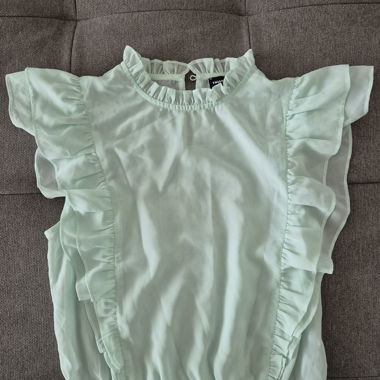 Mint Green Ruffle Blouse S