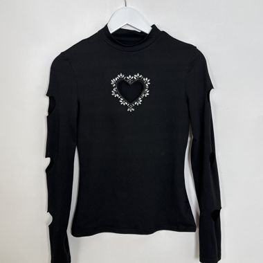Black cut-out heart top