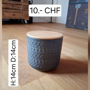 Contenitore per Conservazione con Coperchio in Legno, grigio-blu
