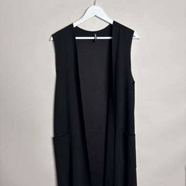 Gilet lungo nero senza maniche Myhalys