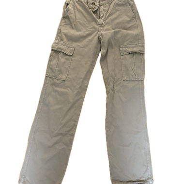 Beige cargo trousers with side pockets