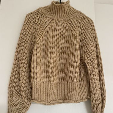 Pull col montant, beige, taille S