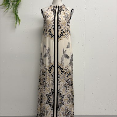 Maxi abito Hale Bob XS in viscosa beige con stampa