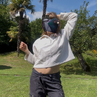 felpa bianca crop 