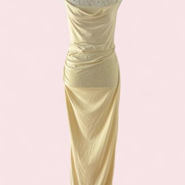 Robe maxi jaune beurre Zara