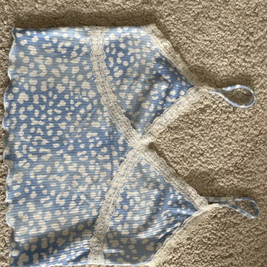 light blue crop top