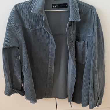 ZARA Cordjacke blau