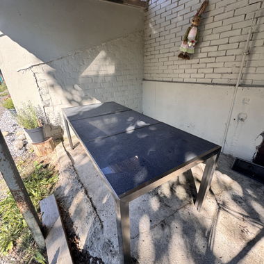 Tavolo da giardino di alta qualità, piano in ceramica & acciaio inossidabile