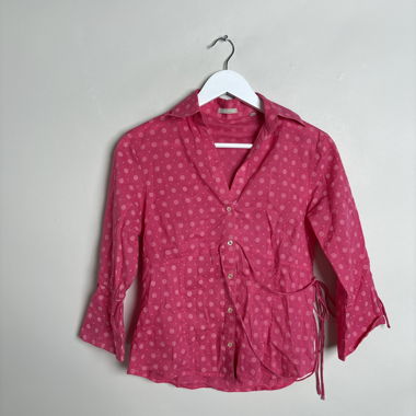 Rosa gepunktete Bluse von Massimo Dutti