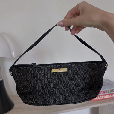 Sac baguette Gucci GG noir