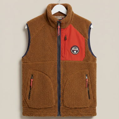 Napapijri Brown Teddy Fleece Gilet