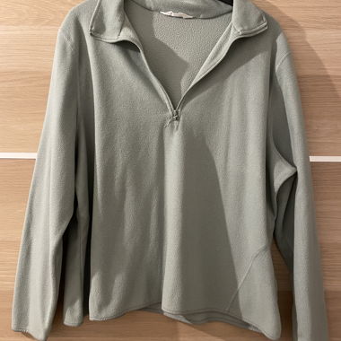 Fleece-Pullover grün 1/2 Reissverschluss Grösse 2XL