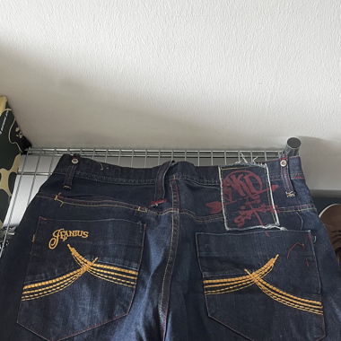 Pantalon baggy vintage avec broderie
