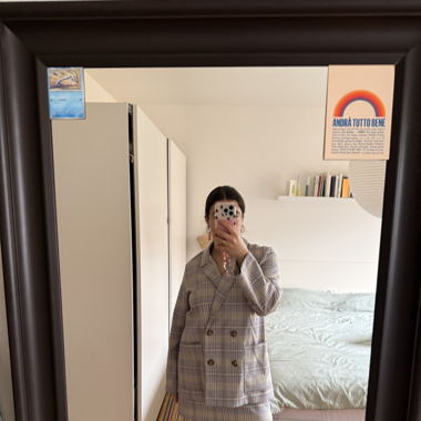 MONKI LILAC CHECKED BLAZER 