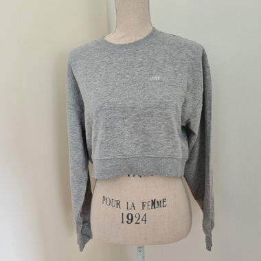 H&M Sweater Grey Love Embroidery