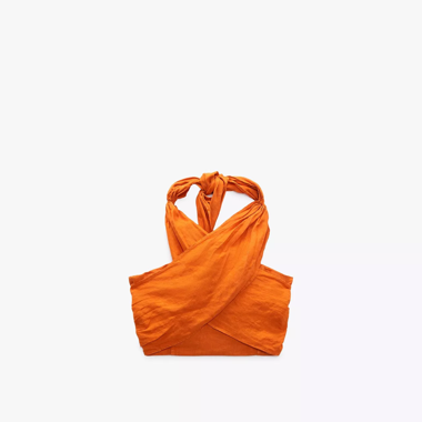 Leinen Top in Orange 