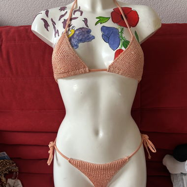 Bikini rosa salmone con paillettes