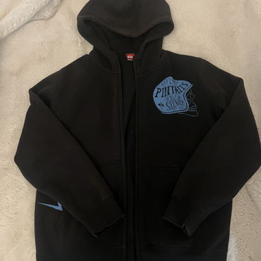 Giacca nera Quiksilver con cappuccio e stampe