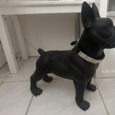 Porzellan Hundestatue schwarz
