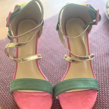 Schuhe,Stiletto, Absatzsandalen Mehrfarbig