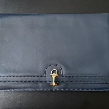 Swiss-Re-a Clutch Tasche Unisex dunkel blau Leder