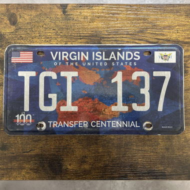 U.S. Car License Plate, Virgin Islands TGI 137
